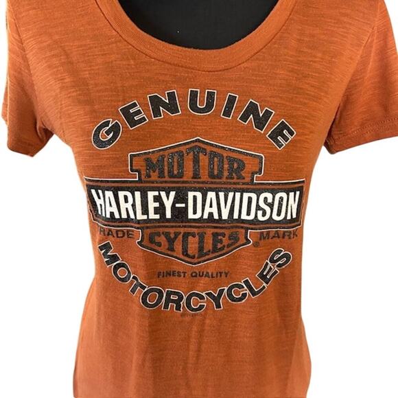 Harley-Davidson Fort Myers Florida 2013 Women's T-Shirt Burnt Orange Size Large - Picture 2 of 7